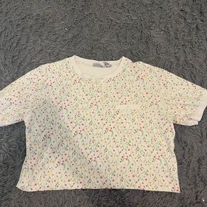 Vintage Self-Cropped Floral Shirt